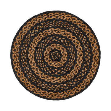 Black & Tan Jute Braided Trivet 15